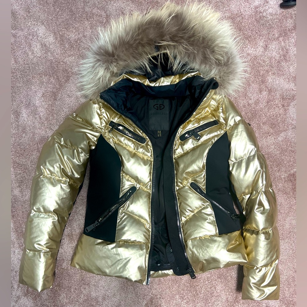 Goldbergh ski jacket- metallic gold